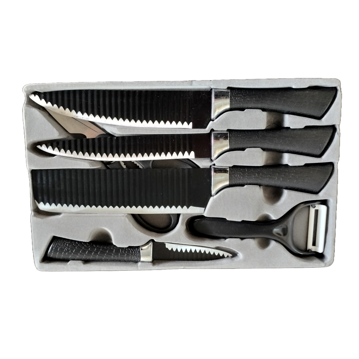 Set Cuchillos. Hojas Onduladas Antiadherentes.