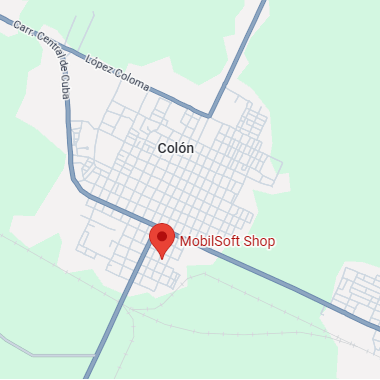 MobilSoftShop. Logística y Entrega en Destino (Cuba), Punto de Recogida Oficial:
calle: Mesa. #: 67. Colón. Matanzas. Cuba.