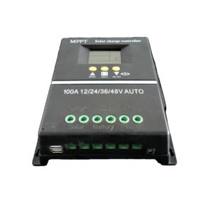 Controlador de Carga Solar MPPT 100A. 12V-48V Auto. Pantalla LCD y USB